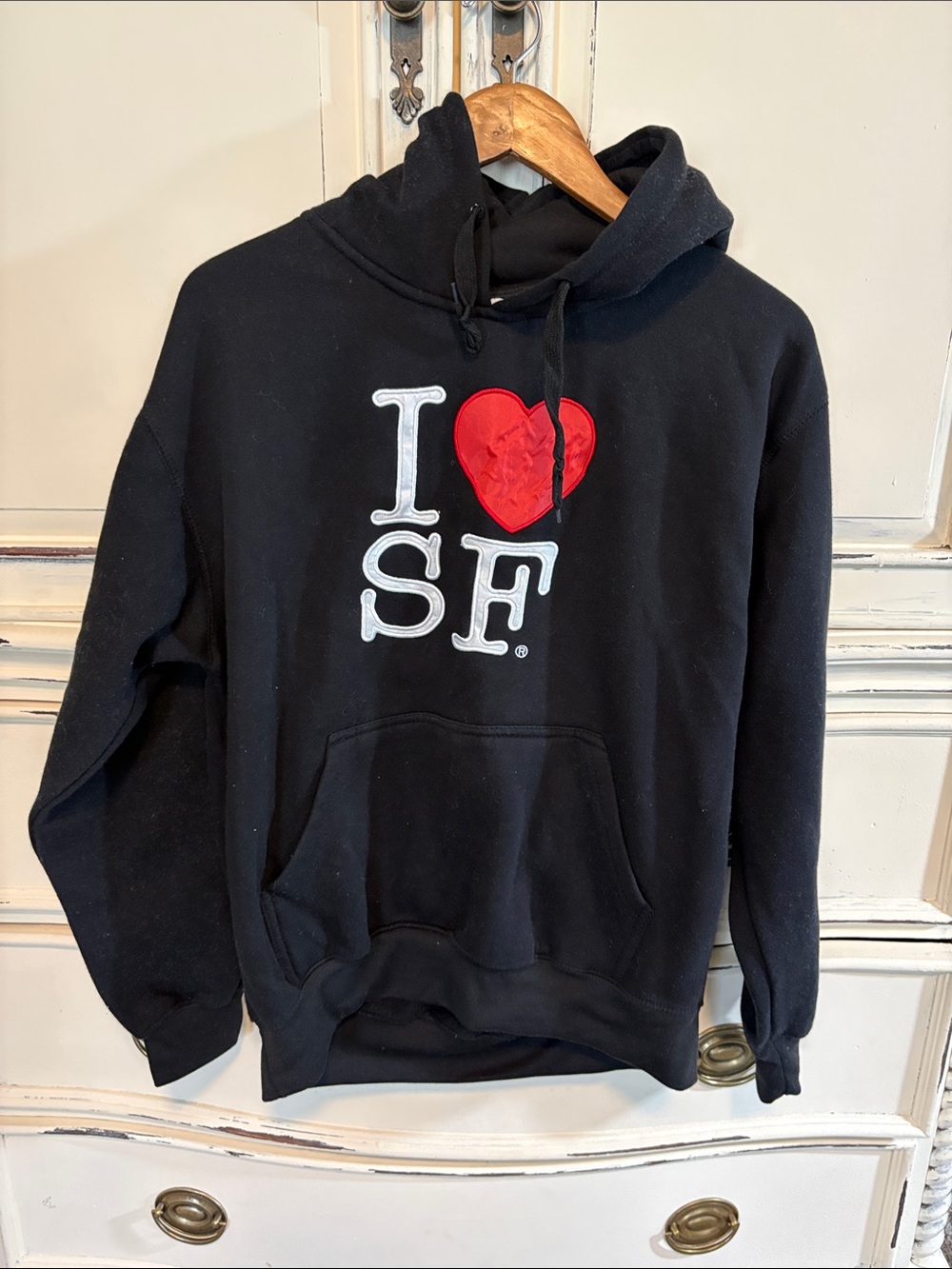 Black "I ♥ SF" Pullover Hoodie - Unbranded